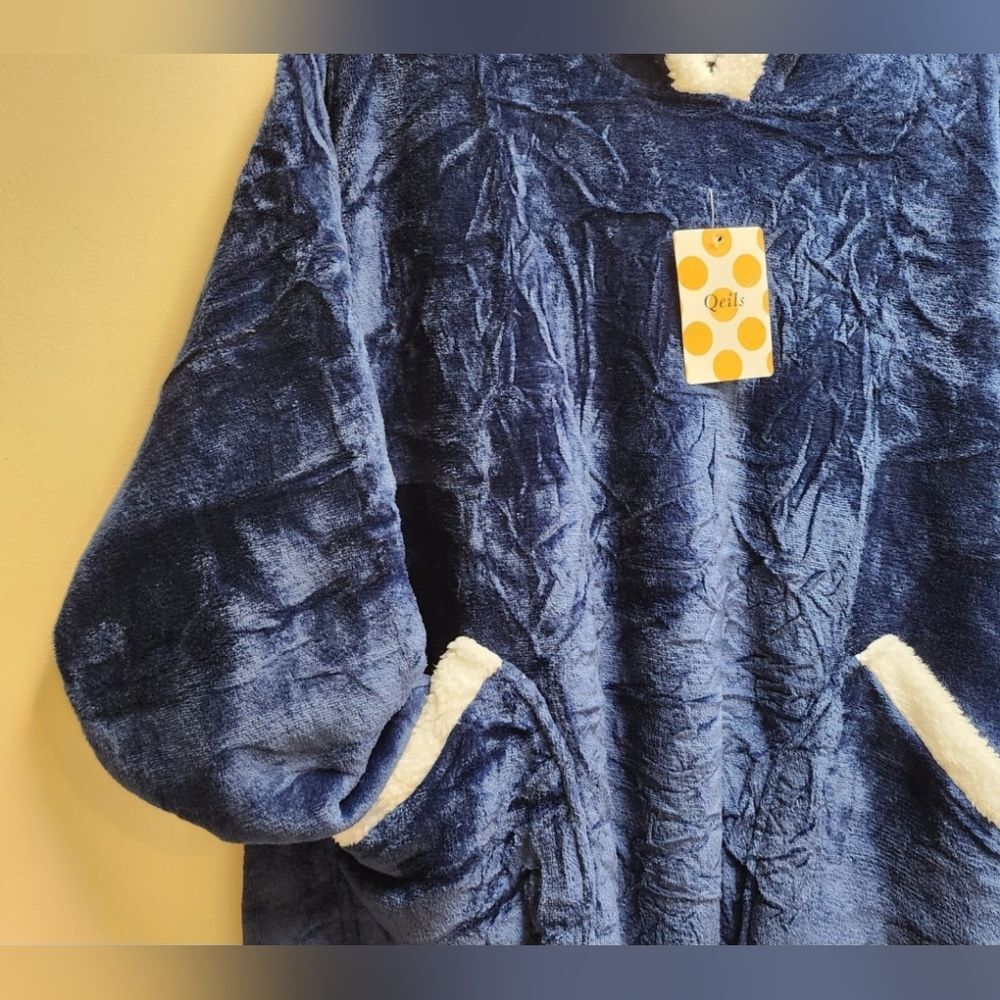 NEW Unisex Oversized Wearable Blanket Hoodie Sherpa Lined - Picture 6 of 10